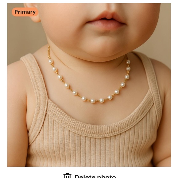 Elegant Gold and Pearl Kids Necklace